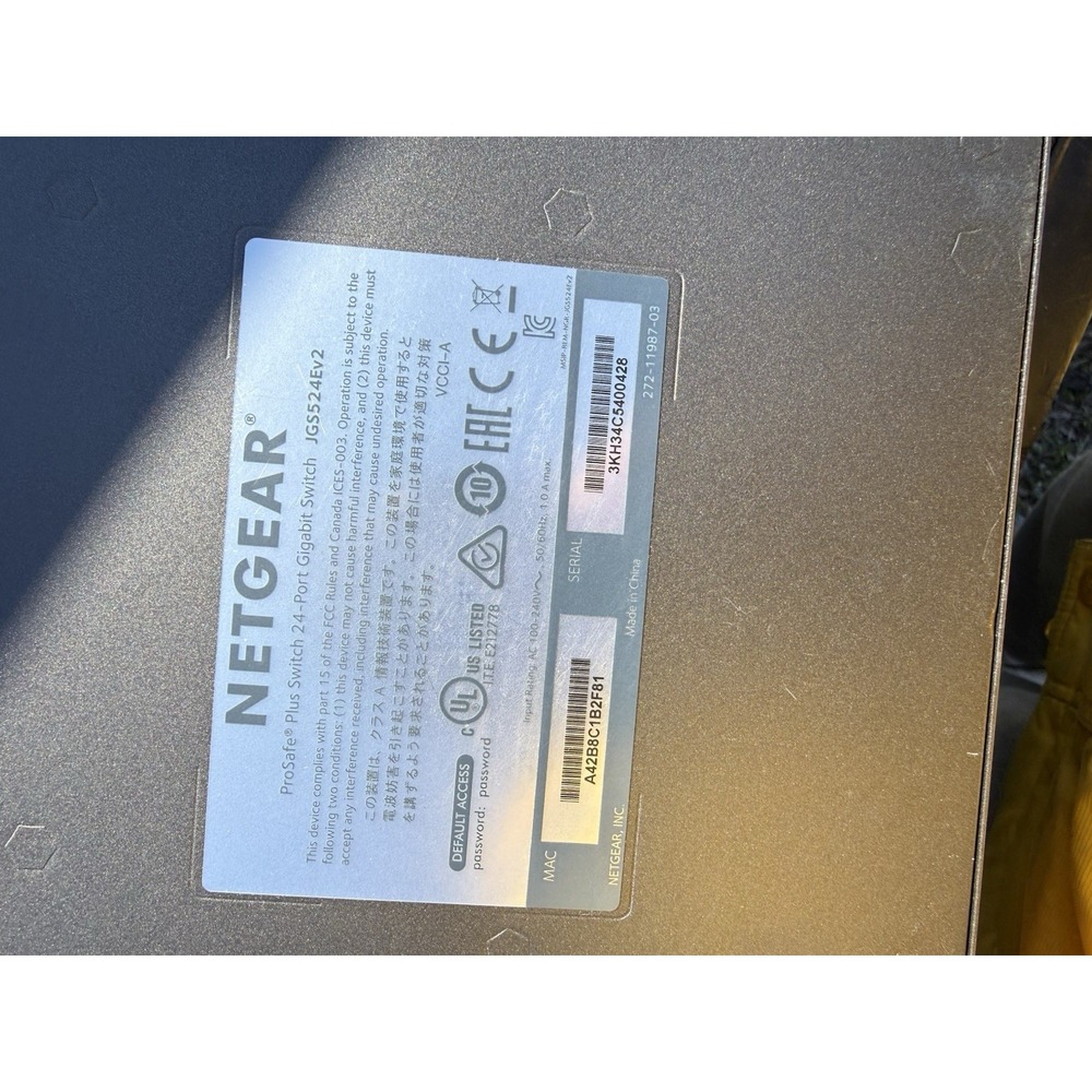 Netgear ProSAFE JGS524E 24 Port Gigabit Switch TESTED WORKING Rack - Picture 7 of 7